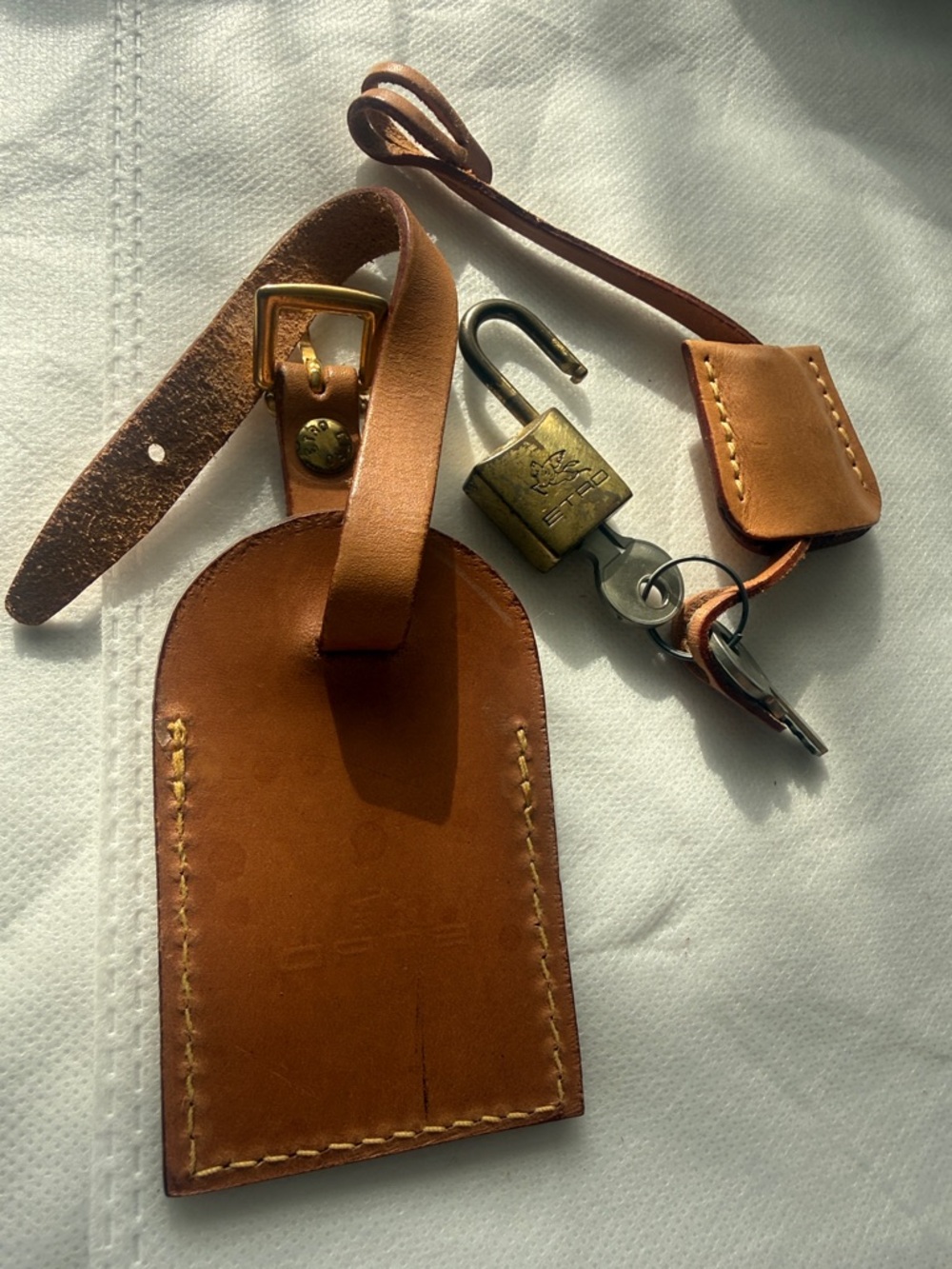 Etro Vaschetta Leather Luggage Tag + Lock + Key - Picture 9 of 12